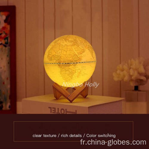 Globe terrestre vintage lumineux de 8 pouces pour enfants